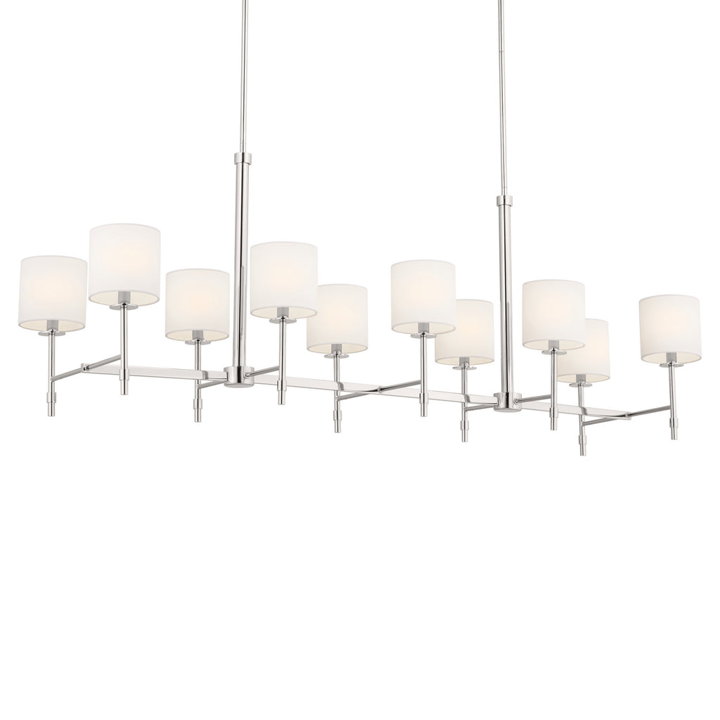 KICHLER 52503PN Ali Linear Chandelier 10 Light - Polished Nickel