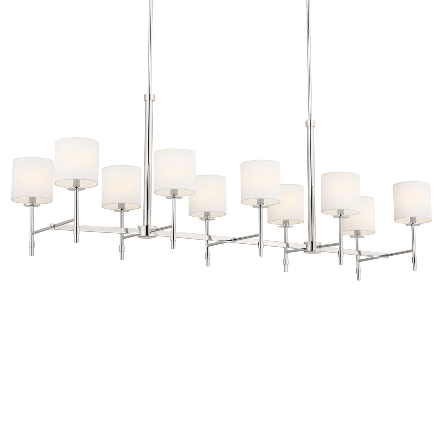 KICHLER 52503PN Ali Linear Chandelier 10 Light - Polished Nickel