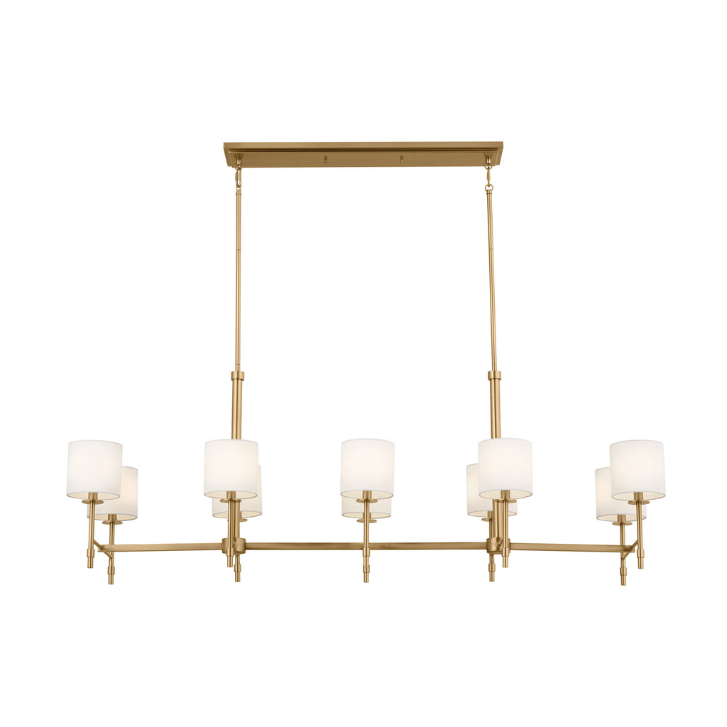 KICHLER 52503BNB Ali Linear Chandelier 10 Light - Brushed Natural Brass