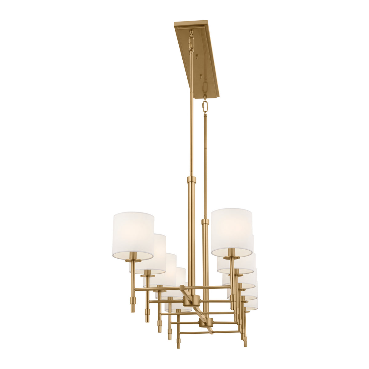 KICHLER 52503BNB Ali Linear Chandelier 10 Light - Brushed Natural Brass