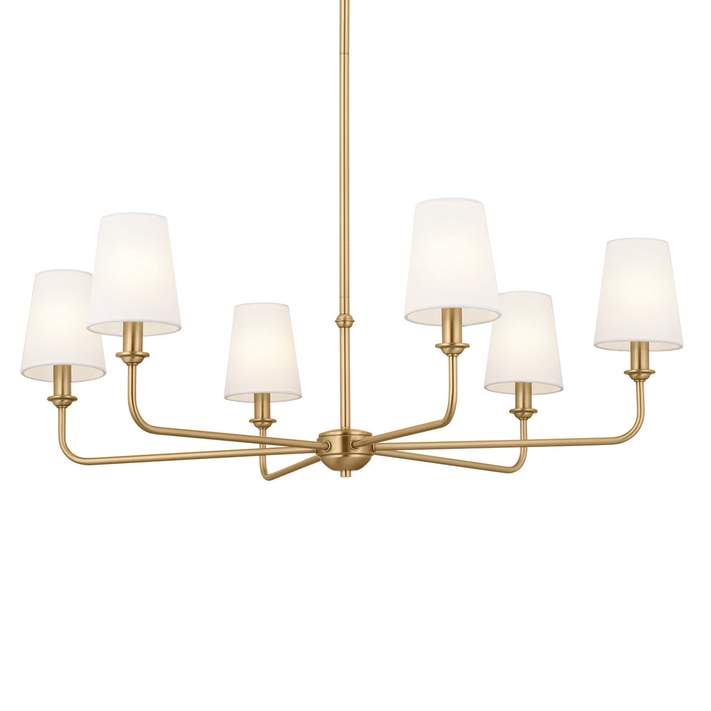 KICHLER 52516BNB Pallas Chandelier 6 Light - Brushed Natural Brass