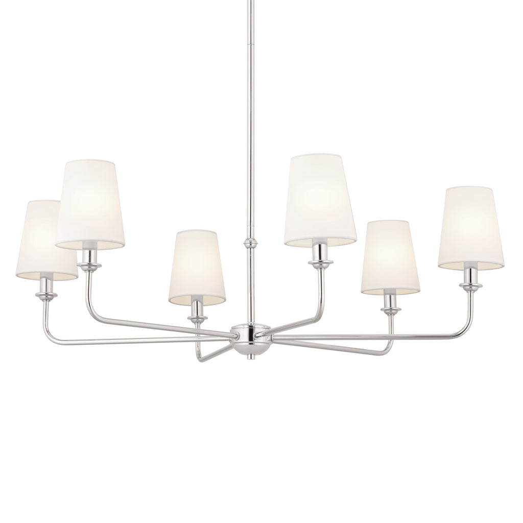 KICHLER 52516PN Pallas Chandelier 6 Light - Polished Nickel