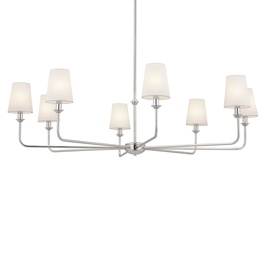 KICHLER 52517PN Pallas Chandelier 8 Light - Polished Nickel
