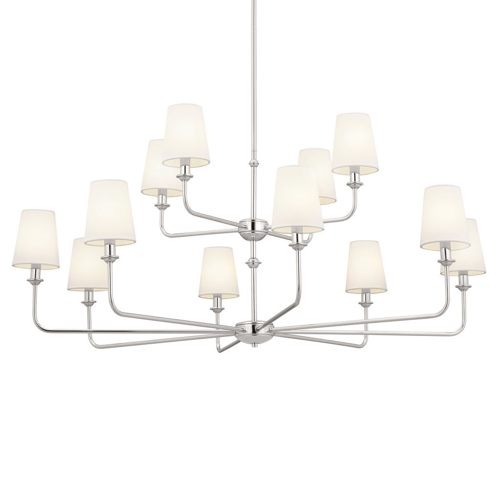 KICHLER 52518PN Pallas Chandelier 12 Light - Polished Nickel