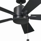 KICHLER 330241SBK 42 Inch Lucian Ii 5 Blade Indoor Ceiling Fan In Satin Black With Reversible Silver And Black Blades