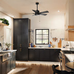 KICHLER 330241SBK 42 Inch Lucian Ii 5 Blade Indoor Ceiling Fan In Satin Black With Reversible Silver And Black Blades
