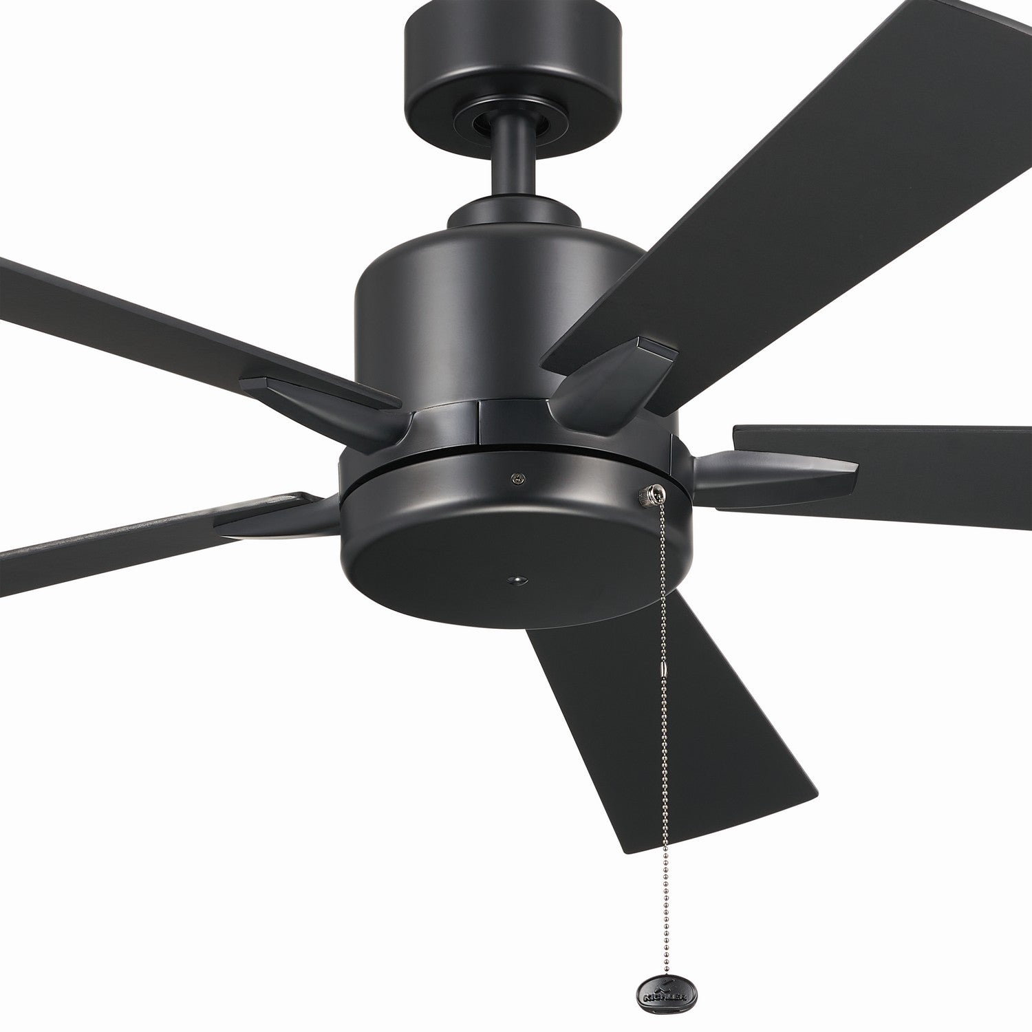 KICHLER 330242SBK 52 Inch Lucian Ii 5 Blade Indoor Ceiling Fan In Satin Black With Reversible Silver And Black Blades