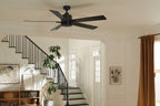 KICHLER 330243SBK 60 Inch Lucian Ii 5 Blade Indoor Ceiling Fan In Satin Black With Reversible Silver And Black Blades