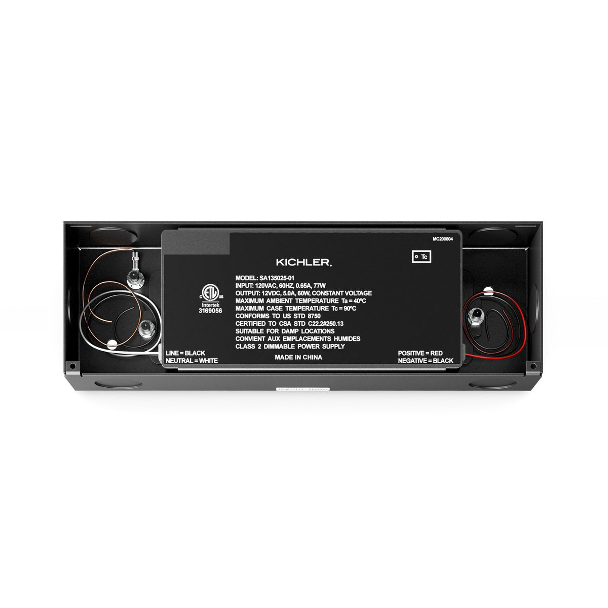 KICHLER 4TD12V060BKTV2 4Td 12V Direct Wire Dimmable Power Supply