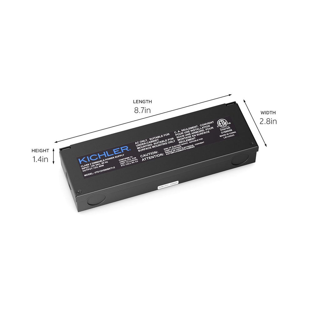 KICHLER 4TD12V060BKTV2 4Td 12V Direct Wire Dimmable Power Supply