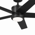 KICHLER 300048SBK 48 Inch Brahm 5 Blade Indoor Ceiling Fan With Etched Cased Opal Glass In Satin Black With Reversible Satin Black And Silver Blades