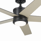 KICHLER 300048SBK 48 Inch Brahm 5 Blade Indoor Ceiling Fan With Etched Cased Opal Glass In Satin Black With Reversible Satin Black And Silver Blades