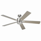 KICHLER 330060PN 60 Inch Lucian Elite Xl 5 Blade Indoor Ceiling Fan With Etched Cased Opal Glass In Polished Nickel With Reversible Black And Silver Blades