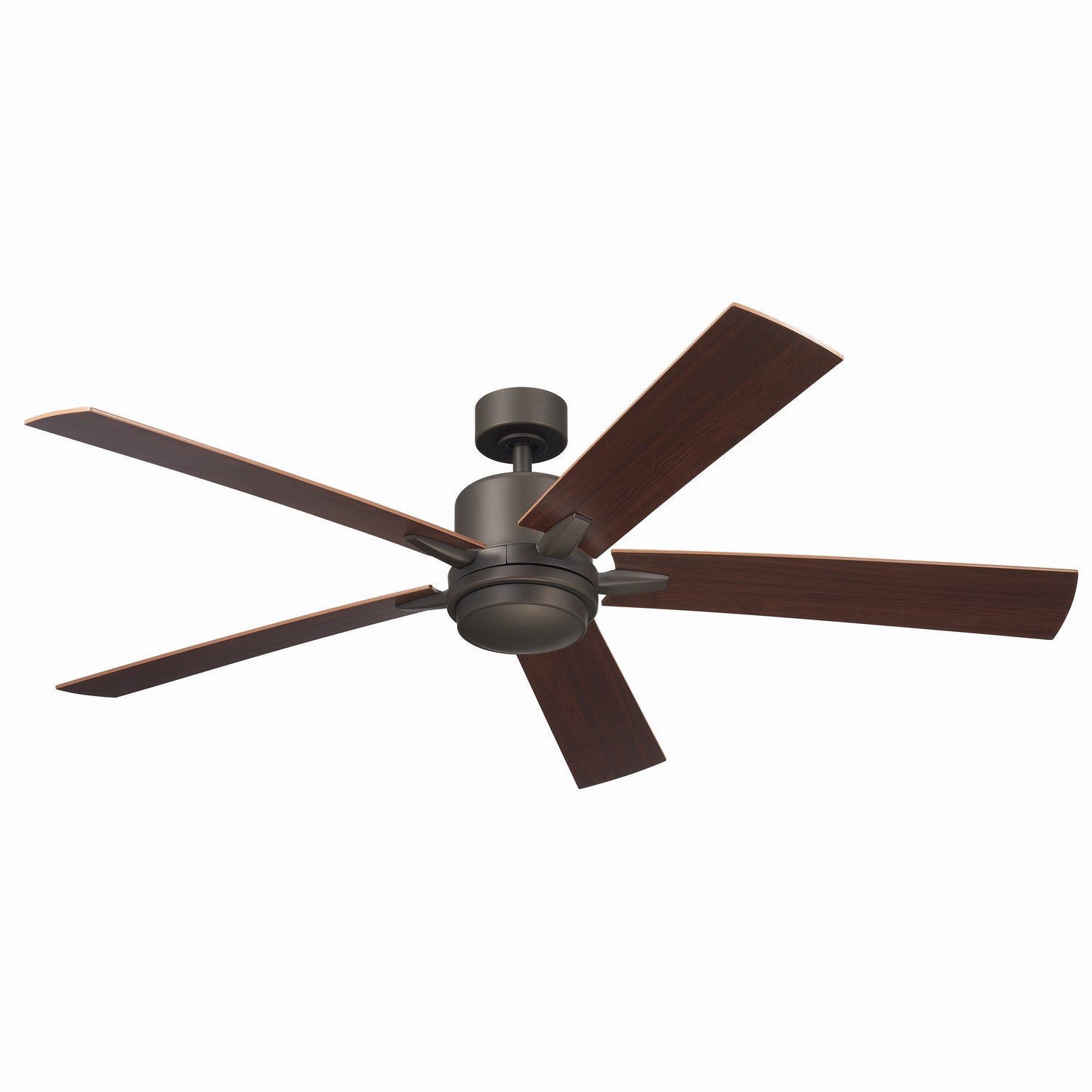 KICHLER 330060OZ 60 Inch Lucian Elite Xl 5 Blade Indoor Ceiling Fan With Etched Cased Opal Glass In Olde Bronze With Reversible Walnut And Cherry Blades