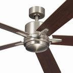 KICHLER 330060NI 60 Inch Lucian Elite Xl 5 Blade Indoor Ceiling Fan With Etched Cased Opal Glass In Brushed Nickel With Reversible Walnut And Silver Blades