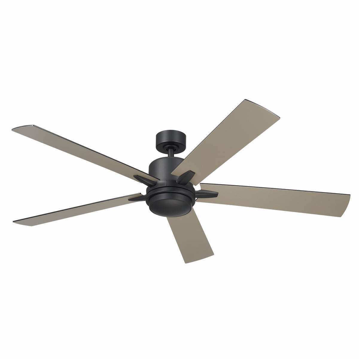 KICHLER 330060SBK 60 Inch Lucian Elite Xl 5 Blade Indoor Ceiling Fan With Etched Cased Opal Glass In Satin Black With Reversible Silver And Black Blades