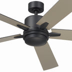 KICHLER 330060SBK 60 Inch Lucian Elite Xl 5 Blade Indoor Ceiling Fan With Etched Cased Opal Glass In Satin Black With Reversible Silver And Black Blades