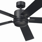 KICHLER 330060SBK 60 Inch Lucian Elite Xl 5 Blade Indoor Ceiling Fan With Etched Cased Opal Glass In Satin Black With Reversible Silver And Black Blades