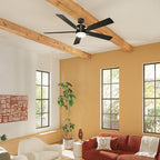 KICHLER 330060SBK 60 Inch Lucian Elite Xl 5 Blade Indoor Ceiling Fan With Etched Cased Opal Glass In Satin Black With Reversible Silver And Black Blades