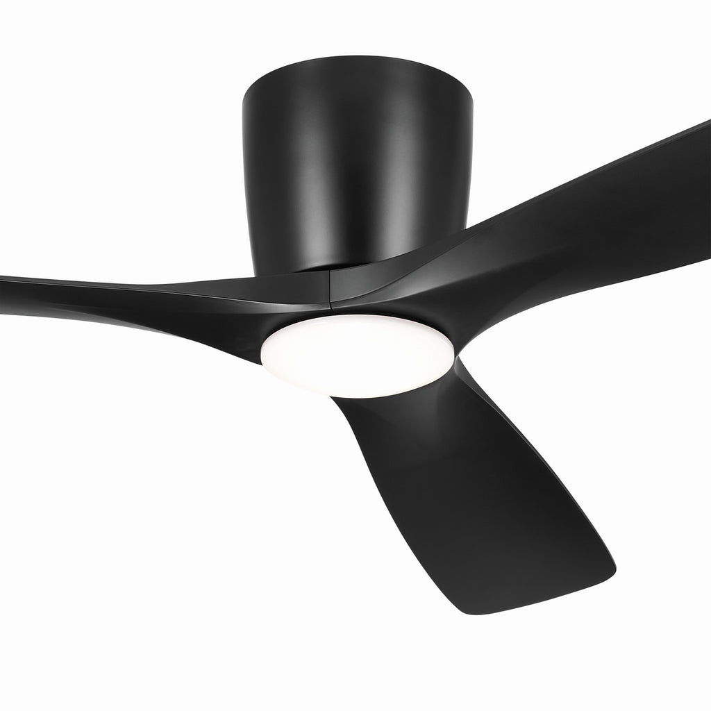 KICHLER 300154SBK 54 Inch Volos 3 Blade Indoor Ceiling Fan In Satin Black With Satin Black Blades