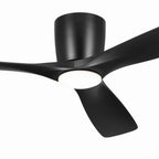 KICHLER 300154SBK 54 Inch Volos 3 Blade Indoor Ceiling Fan In Satin Black With Satin Black Blades