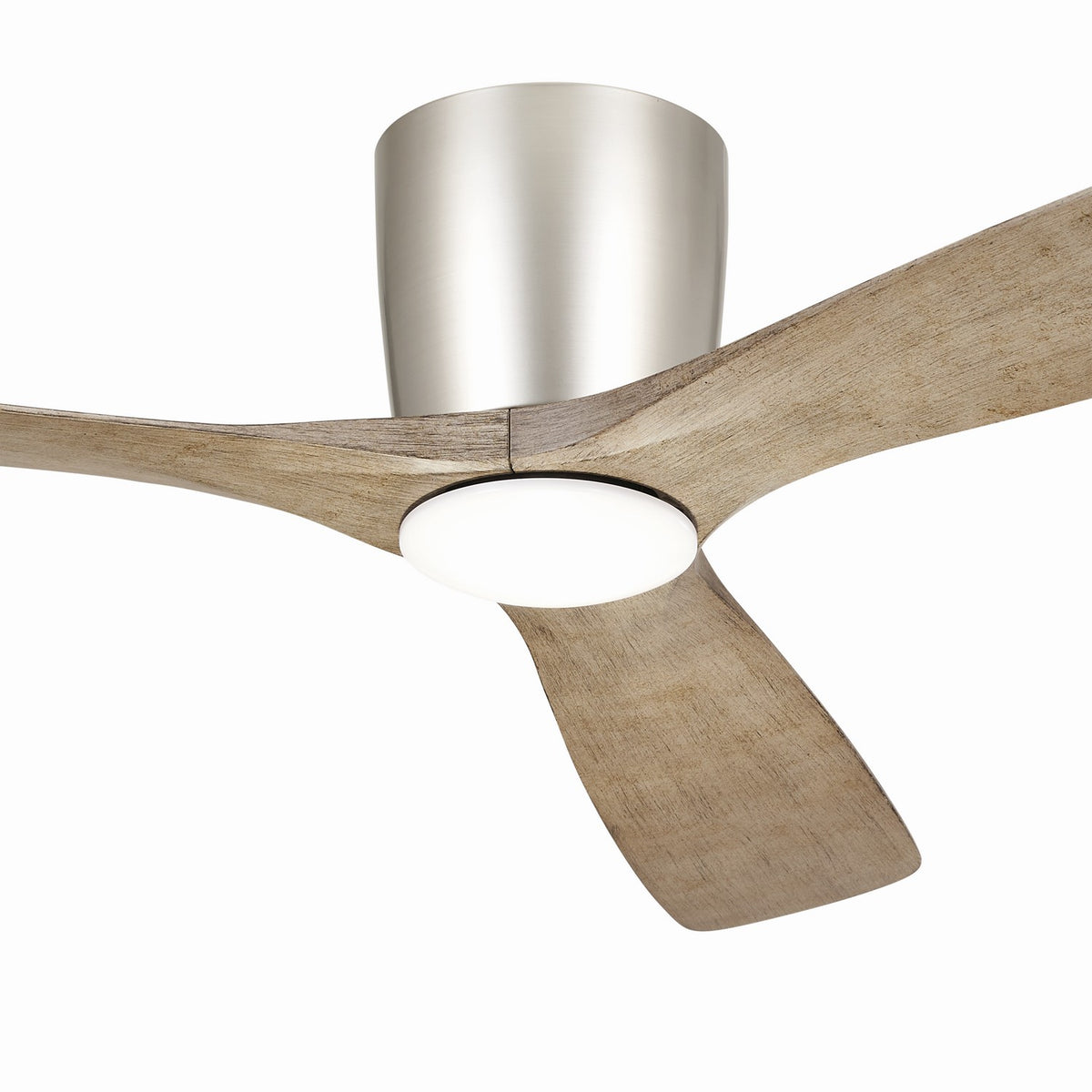 KICHLER 300154NI Kichler 54 Inch Volos 3 Blade Indoor Ceiling Fan In Brushed Nickel With Distressed Antique Grey Blades