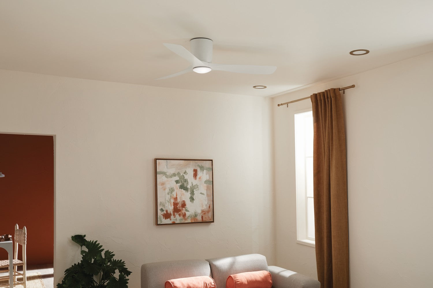 KICHLER 300154MWH Kichler 54 Inch Volos 3 Blade Indoor Ceiling Fan In Matte White With Matte White Blades
