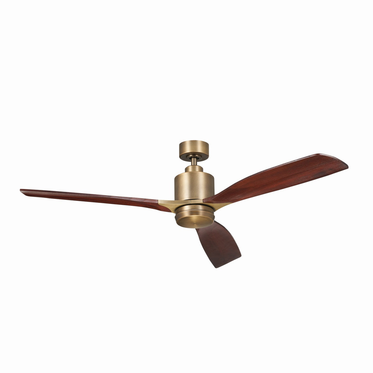 KICHLER 300075NBR 60 Inch Ridley Ii 3 Blade Indoor Ceiling Fan With Etched Cased Opal Glass In Natural Brass With Cherry Blades