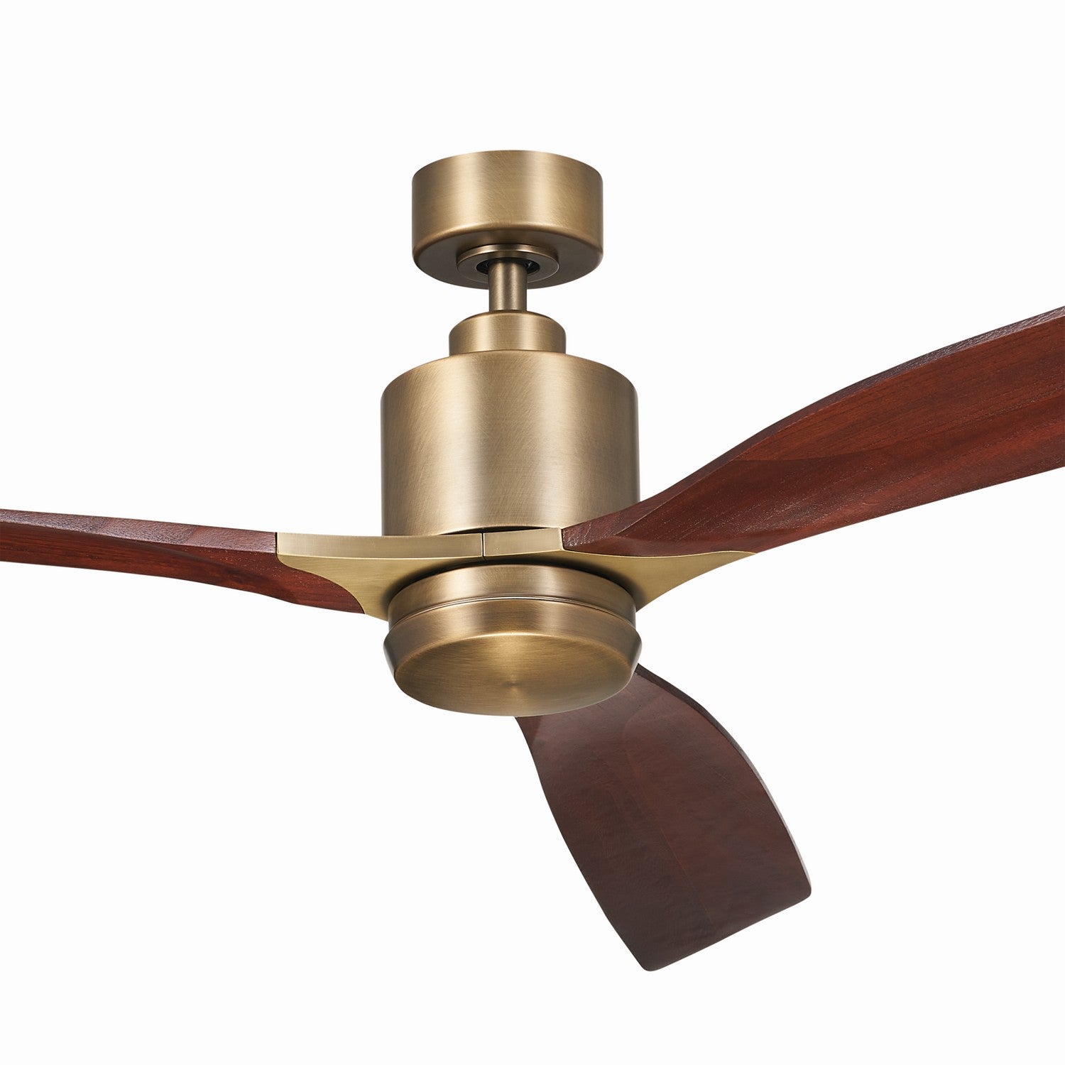 KICHLER 300075NBR 60 Inch Ridley Ii 3 Blade Indoor Ceiling Fan With Etched Cased Opal Glass In Natural Brass With Cherry Blades