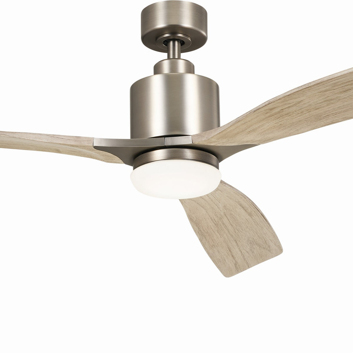 KICHLER 300075AP 60 Inch Ridley Ii 3 Blade Indoor Ceiling Fan With Etched Cased Opal Glass In Antique Pewter With Weathered White Walnut Blades