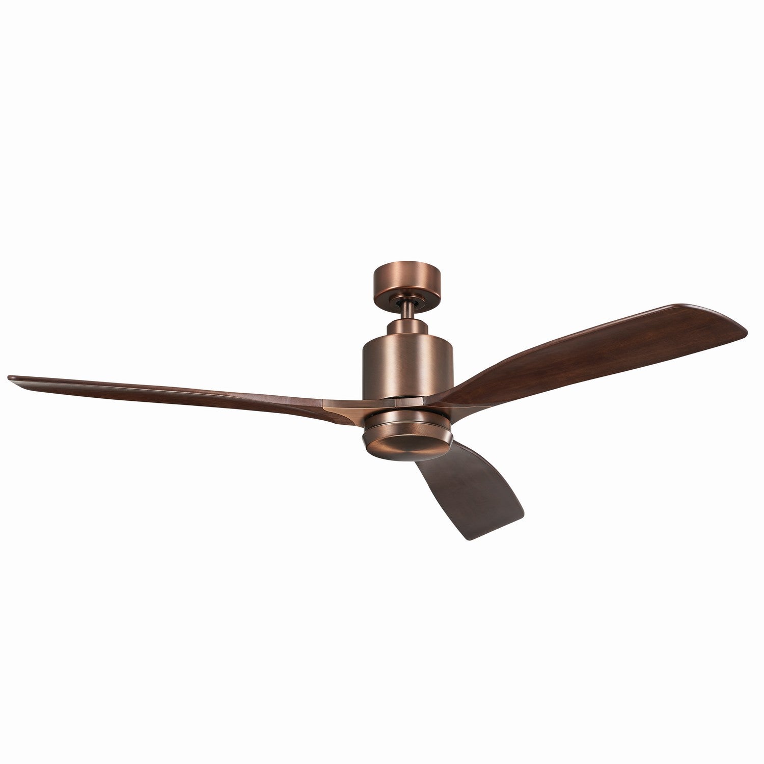 KICHLER 300075OBB 60 Inch Ridley Ii 3 Blade Indoor Ceiling Fan With Etched Cased Opal Glass In Oil Brushed Bronze With Walnut Blades