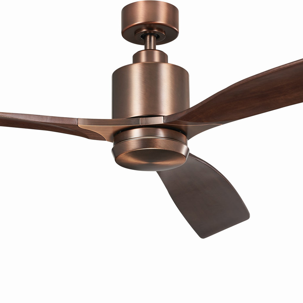 KICHLER 300075OBB 60 Inch Ridley Ii 3 Blade Indoor Ceiling Fan With Etched Cased Opal Glass In Oil Brushed Bronze With Walnut Blades