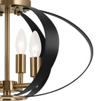 KICHLER 52588CPZ Cecil 17.75 Inch 4 Light Oval Flush Mount In Champagne Bronze And Black