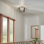 KICHLER 52588CPZ Cecil 17.75 Inch 4 Light Oval Flush Mount In Champagne Bronze And Black