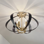 KICHLER 52588CPZ Cecil 17.75 Inch 4 Light Oval Flush Mount In Champagne Bronze And Black