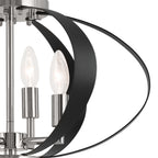 KICHLER 52588PN Cecil 17.75 Inch 4 Light Oval Flush In Polished Nickel And Black