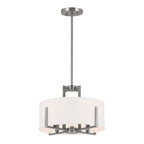 KICHLER 52591CLP Malen 15.5 Inch 4 Light Semi-Flush With White Fabric Shade In Classic Pewter