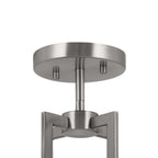 KICHLER 52591CLP Malen 15.5 Inch 4 Light Semi-Flush With White Fabric Shade In Classic Pewter