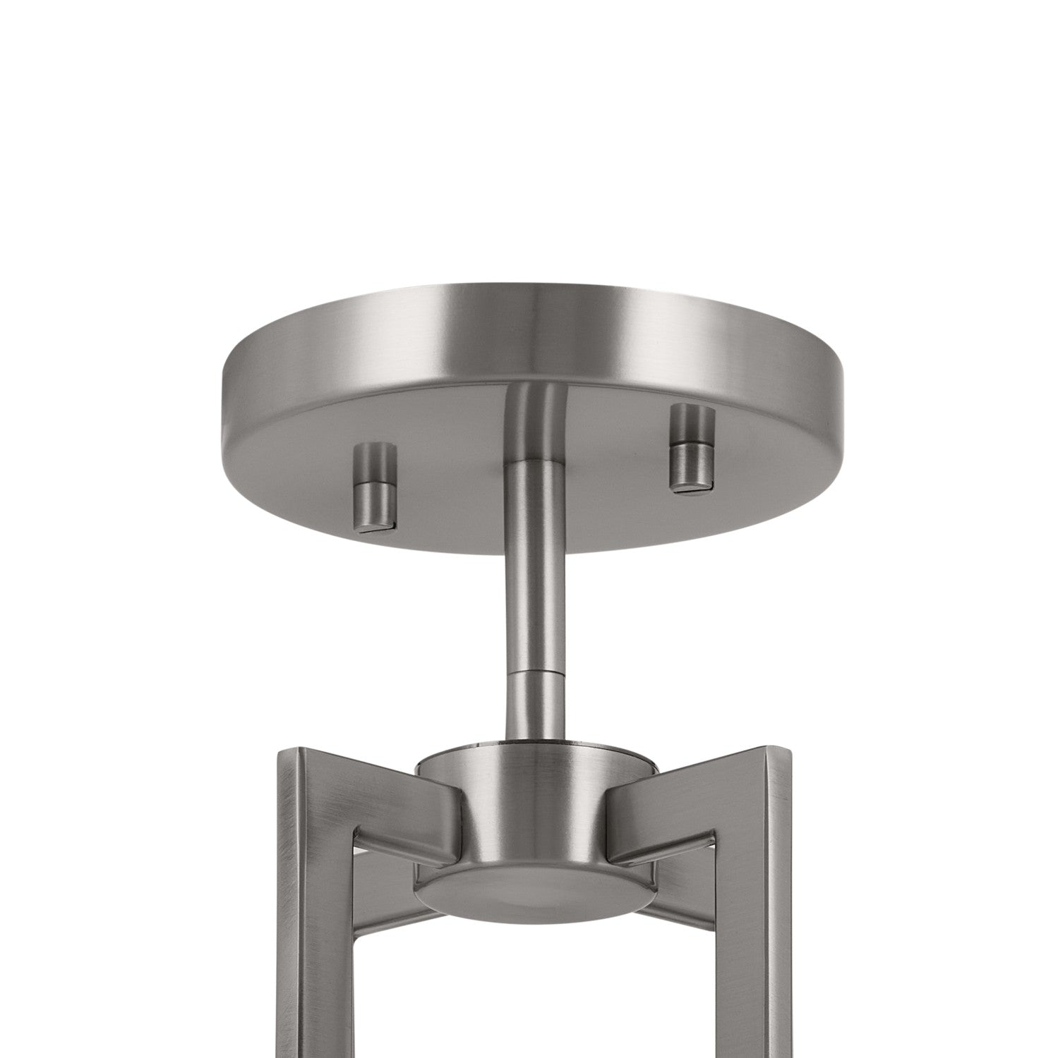 KICHLER 52591CLP Malen 15.5 Inch 4 Light Semi-Flush With White Fabric Shade In Classic Pewter