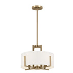 KICHLER 52591CPZ Malen 15.5 Inch 4 Light Semi-Flush With White Fabric Shade In Champagne Bronze
