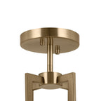 KICHLER 52591CPZ Malen 15.5 Inch 4 Light Semi-Flush With White Fabric Shade In Champagne Bronze