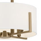 KICHLER 52591CPZ Malen 15.5 Inch 4 Light Semi-Flush With White Fabric Shade In Champagne Bronze