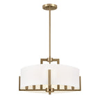 KICHLER 52592CPZ Malen 20 Inch 8 Light Semi-Flush With White Fabric Shade In Champagne Bronze