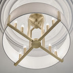 KICHLER 52592CPZ Malen 20 Inch 8 Light Semi-Flush With White Fabric Shade In Champagne Bronze