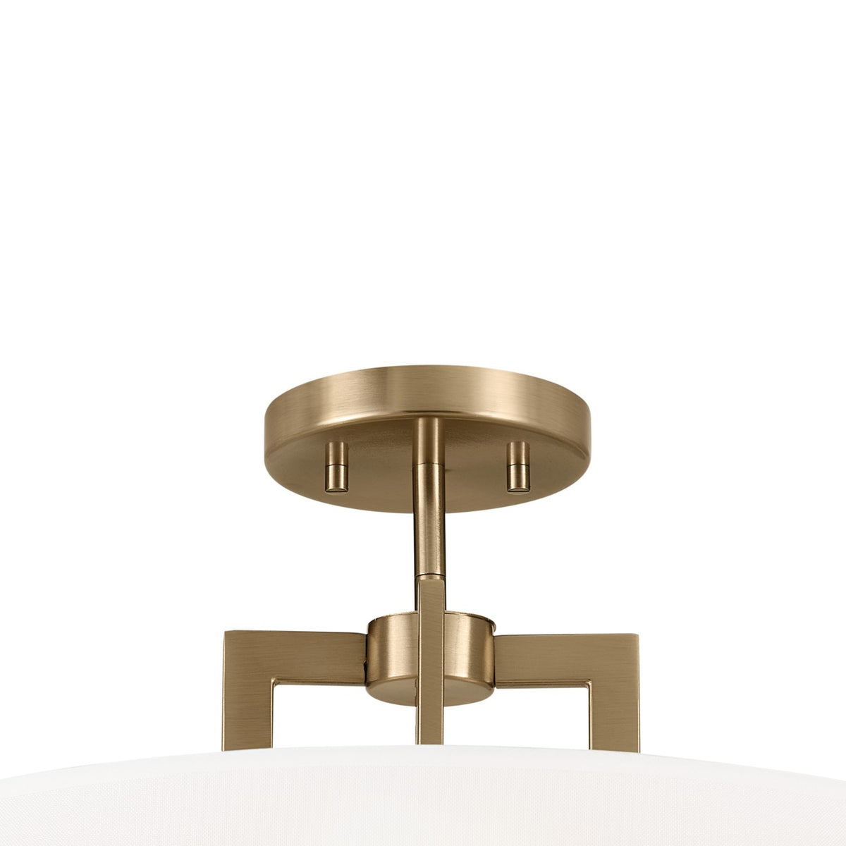 KICHLER 52592CPZ Malen 20 Inch 8 Light Semi-Flush With White Fabric Shade In Champagne Bronze