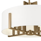 KICHLER 52592CPZ Malen 20 Inch 8 Light Semi-Flush With White Fabric Shade In Champagne Bronze