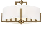KICHLER 52592CPZ Malen 20 Inch 8 Light Semi-Flush With White Fabric Shade In Champagne Bronze