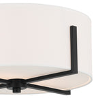 KICHLER 52593BK Malen 15.5 Inch 2 Light Flush Mount With White Fabric Shade In Black
