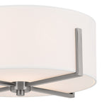 KICHLER 52593CLP Malen 15.5 Inch 2 Light Flush Mount With White Fabric Shade In Classic Pewter