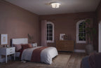 KICHLER 52593CLP Malen 15.5 Inch 2 Light Flush Mount With White Fabric Shade In Classic Pewter
